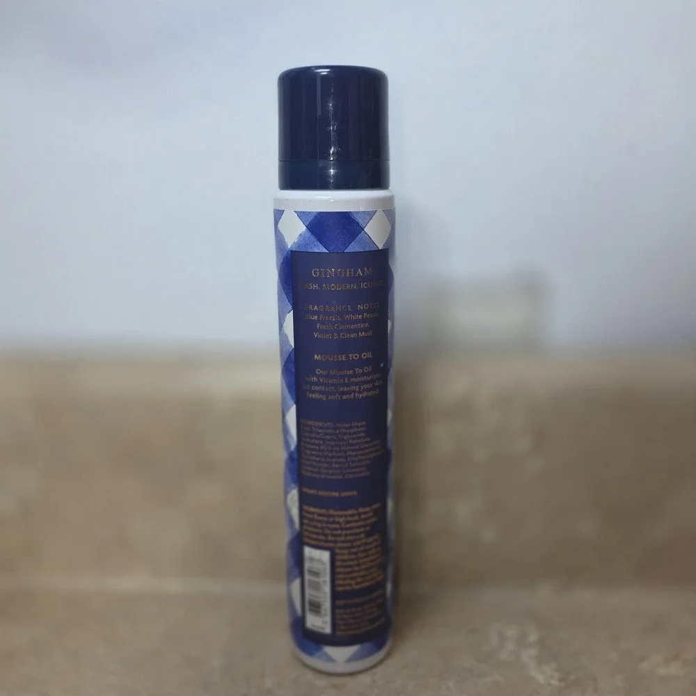 Bath & Body Works Gingham Moisturizing Mousse To Oil 4oz Body Oil Blue Women